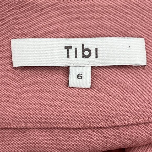 Tibi Twill Off the Shoulder Top Blouse Shirt Womens 6 Pink 3/4 Sleeves **READ** - Picture 4 of 7